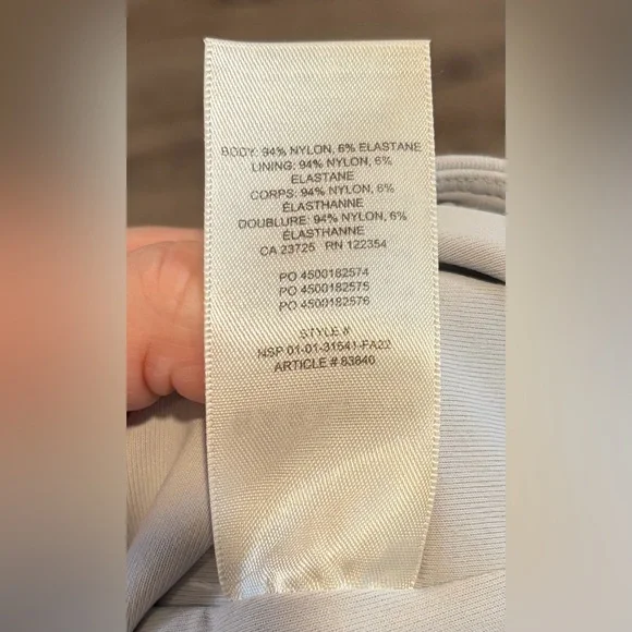 Babaton Aritzia Grey Cropped Short Sleeve Top Stretch Nylon Size S Minimalist - Picture 6 of 7